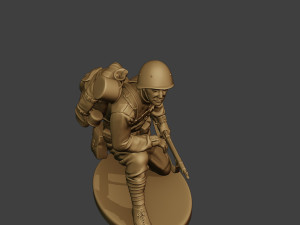 russian soldier ww2 crouch r1 3D Print Model