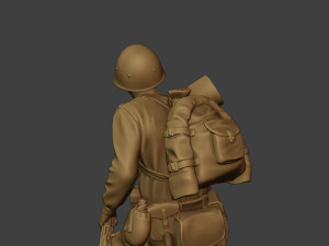 russian soldier ww2 crouch r1 3D Print Model