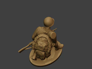 russian soldier ww2 crouch r1 3D Print Model