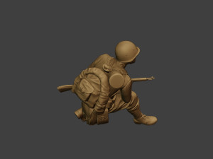 russian soldier ww2 crouch r1 3D Print Model