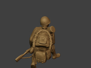 russian soldier ww2 crouch r1 3D Print Model
