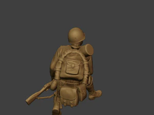 russian soldier ww2 crouch r1 3D Print Model