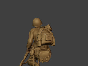 russian soldier ww2 crouch r1 3D Print Model