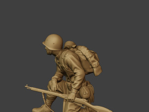 russian soldier ww2 crouch r1 3D Print Model