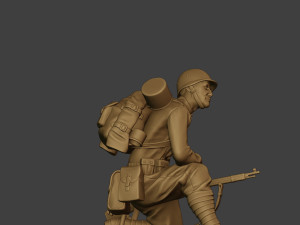 russian soldier ww2 crouch r1 3D Print Model
