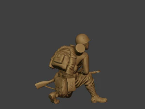 russian soldier ww2 crouch r1 3D Print Model