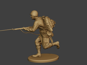 russian soldier ww2 run r1 Model Cetak 3D