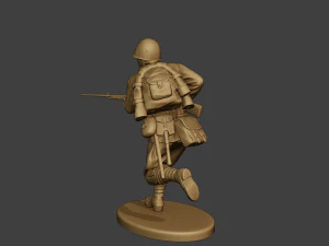 russian soldier ww2 run r1 3D Print Model