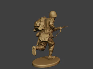russian soldier ww2 run r1 3D Print Model