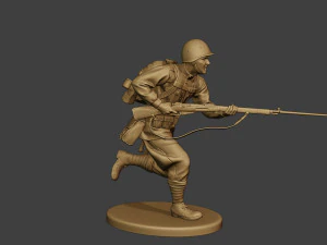 russian soldier ww2 run r1 3D Print Model