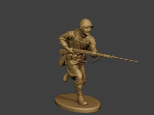 russian soldier ww2 run r1 3D Print Model