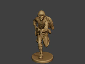 russian soldier ww2 run r1 3D Print Model