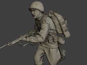 russian soldier ww2 run r1 Model Cetak 3D