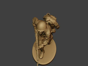russian soldier ww2 run r1 3D Print Model