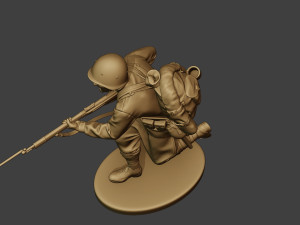 russian soldier ww2 run r1 Model Cetak 3D