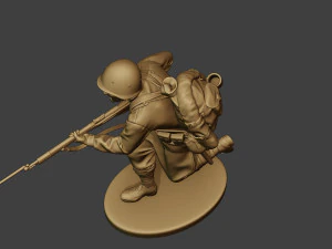 russian soldier ww2 run r1 3D Print Model