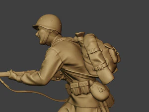 russian soldier ww2 run r1 3D Print Model