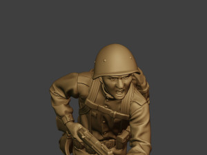 russian soldier ww2 run r1 Model Cetak 3D