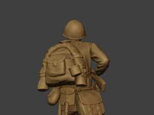 russian soldier ww2 run r1 3D Print Model