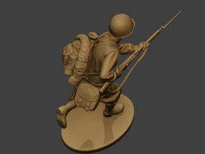 russian soldier ww2 run r1 3D Print Model