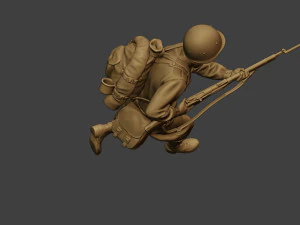 russian soldier ww2 run r1 3D Print Model
