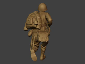 russian soldier ww2 run r1 3D Print Model