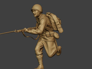 russian soldier ww2 run r1 Model Cetak 3D