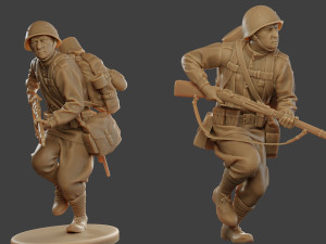 russian soldier ww2 run2 r1 Modelo de Impressão 3D