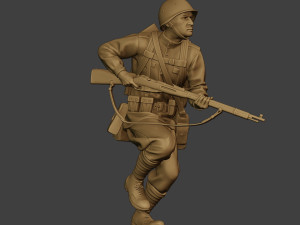 russian soldier ww2 run2 r1 Modelo de Impressão 3D