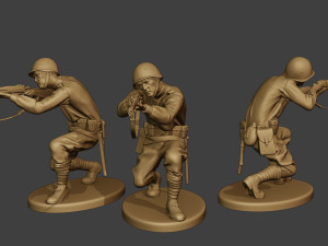 russian soldier ww2 shoot crouch r1 3D Print Model