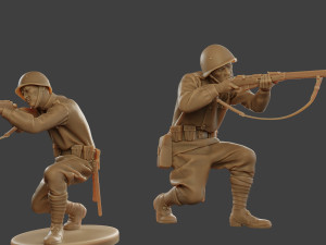 russian soldier ww2 shoot crouch r1 3D Print Model