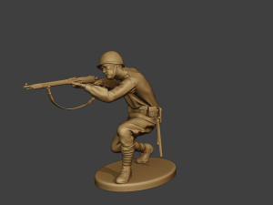 russian soldier ww2 shoot crouch r1 3D Print Model