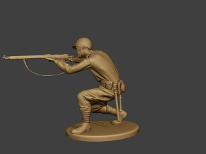 russian soldier ww2 shoot crouch r1 3D Print Model