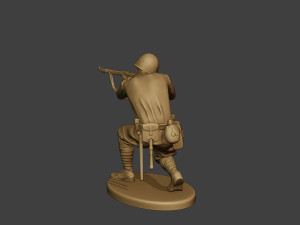 russian soldier ww2 shoot crouch r1 3D Print Model