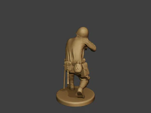 russian soldier ww2 shoot crouch r1 3D Print Model