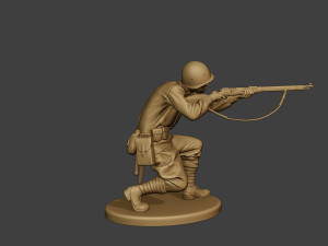 russian soldier ww2 shoot crouch r1 3D Print Model
