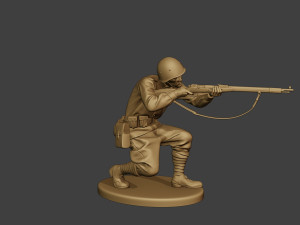 russian soldier ww2 shoot crouch r1 3D Print Model