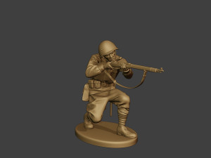 russian soldier ww2 shoot crouch r1 3D Print Model