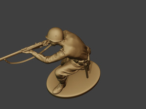 russian soldier ww2 shoot crouch r1 3D Print Model