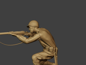 russian soldier ww2 shoot crouch r1 3D Print Model