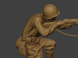 russian soldier ww2 shoot crouch r1 3D Print Model