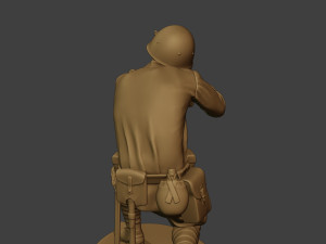 russian soldier ww2 shoot crouch r1 3D Print Model