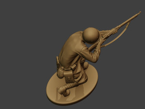 russian soldier ww2 shoot crouch r1 3D Print Model