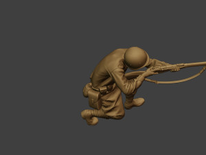 russian soldier ww2 shoot crouch r1 3D Print Model