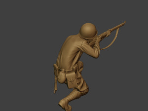 russian soldier ww2 shoot crouch r1 3D Print Model