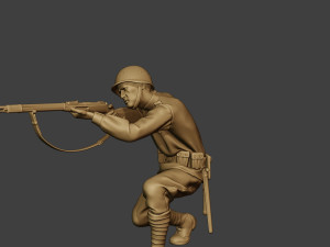 russian soldier ww2 shoot crouch r1 3D Print Model