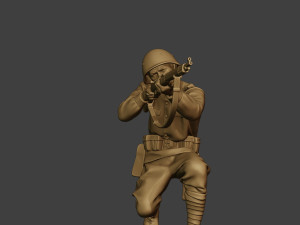 russian soldier ww2 shoot crouch r1 3D Print Model