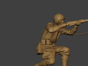 russian soldier ww2 shoot crouch r1 3D Print Model