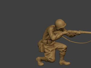 russian soldier ww2 shoot crouch r1 3D Print Model