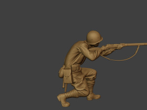 russian soldier ww2 shoot crouch r1 3D Print Model